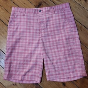 FootJoy pink two-toned check golf shorts size 34